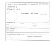 Adeverinta medicala model mare, carnet 100 file, coperta carton 