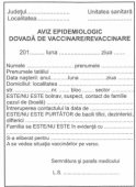 Aviz epidemiologic A6, carnet 100 file, coperta carton 