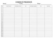 Condica de prezenta A4, 50 file, coperta cartonata 