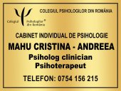 Placa personalizata Cabinet INDIVIDUAL DE PSIHOLOGIE 30x40 cm